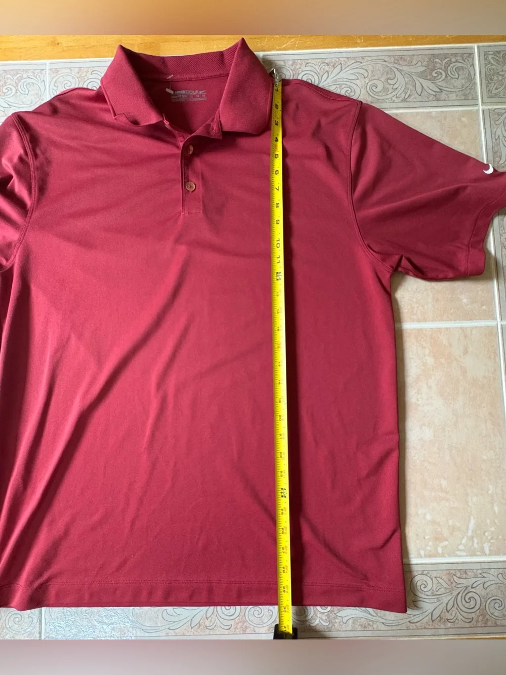 Nike Golf Fit DRY Maroon Red Men's Short Sleeve Polo Shirt (Size XL)
